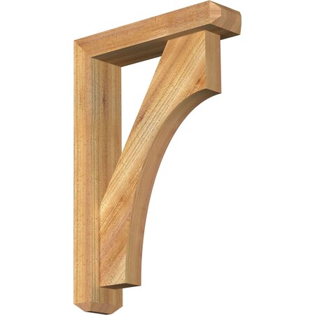 Westlake Craftsman Rough Sawn Bracket W/ Offset Brace, Western Red Cedar, 4W X 16D X 24H